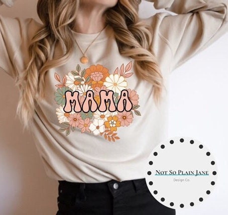 Ready to Press DTF Transfer - MAMA - Floral - Mother's Day -  DTF - Screen Print - Custom Transfers